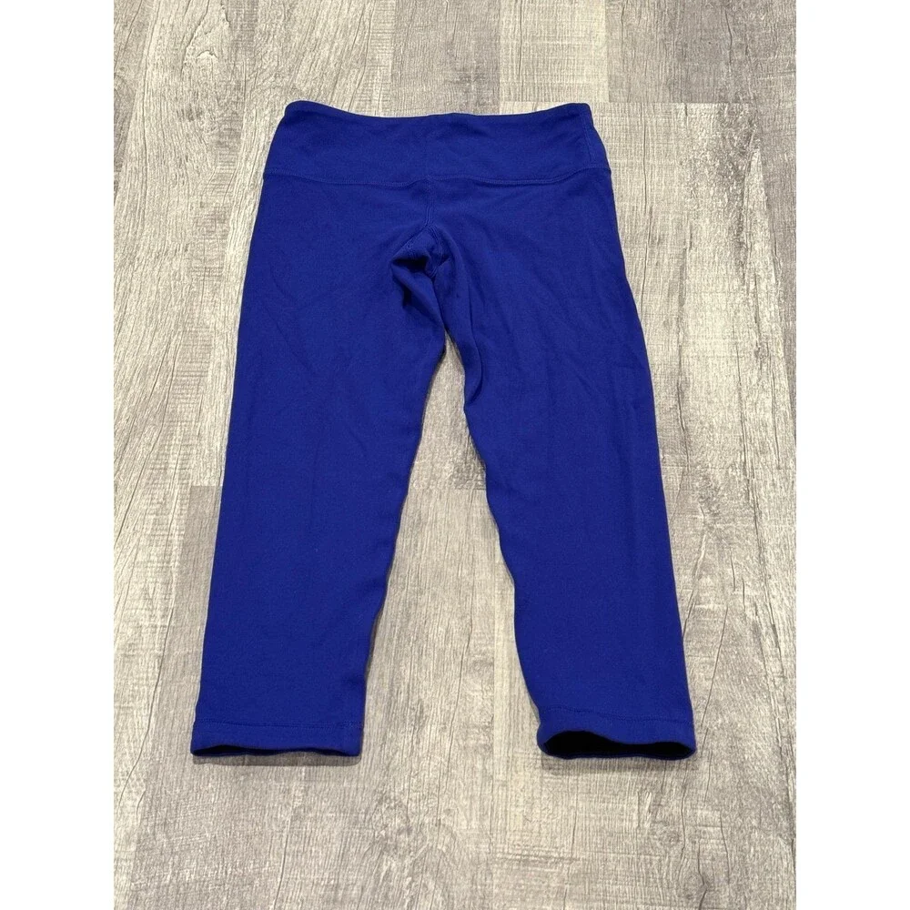 Lululemon Wunder Under Crop Reversible Leggings Blue Black Size 4‎ Yoga Pants